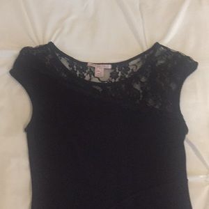 Black lace mini dress